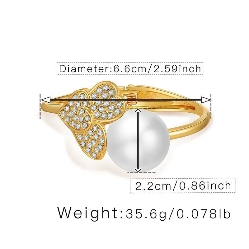 Retro Butterfly Alloy Plating Inlay Zircon Women'S Bangle