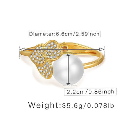 Retro Butterfly Alloy Plating Inlay Zircon Women'S Bangle