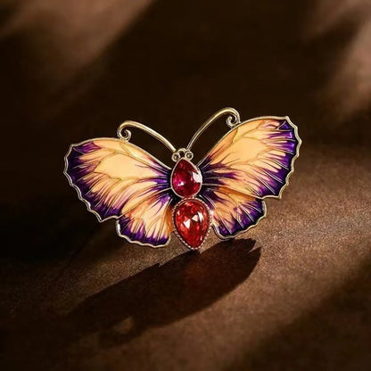 Retro Butterfly Imitation Pearl Alloy Rhinestone Women'S Brooches