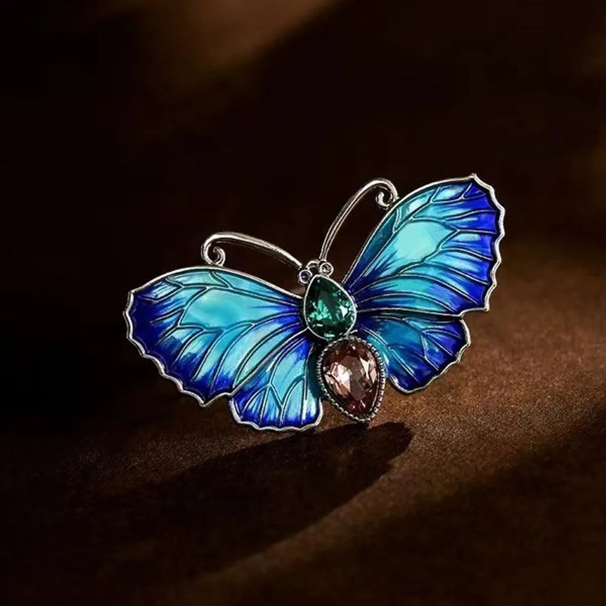 Retro Butterfly Imitation Pearl Alloy Rhinestone Women'S Brooches