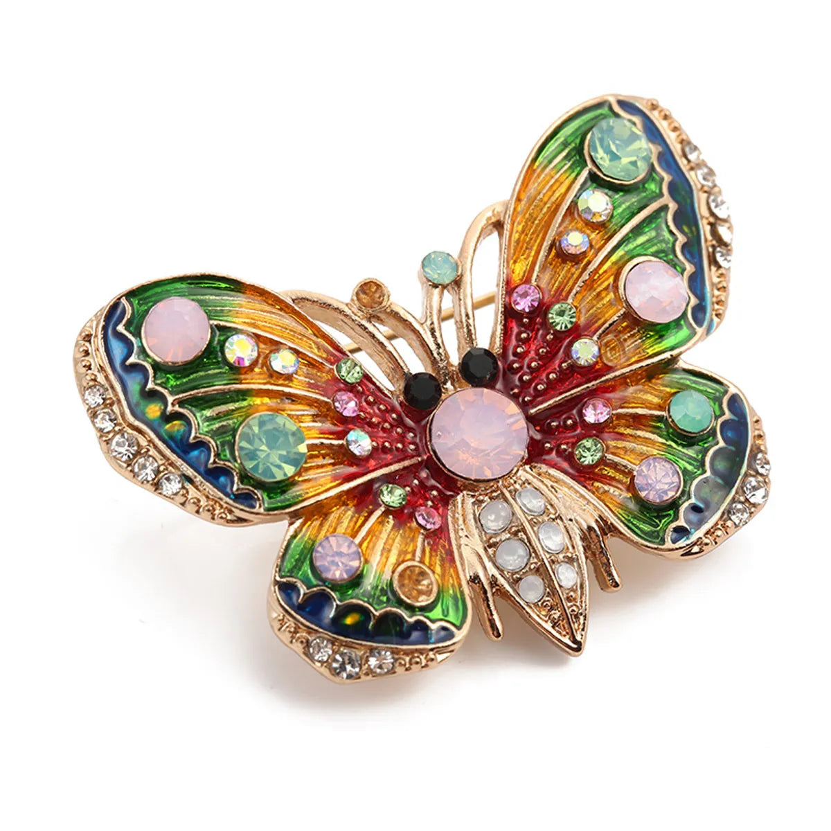 Retro Butterfly Imitation Pearl Alloy Rhinestone Women'S Brooches