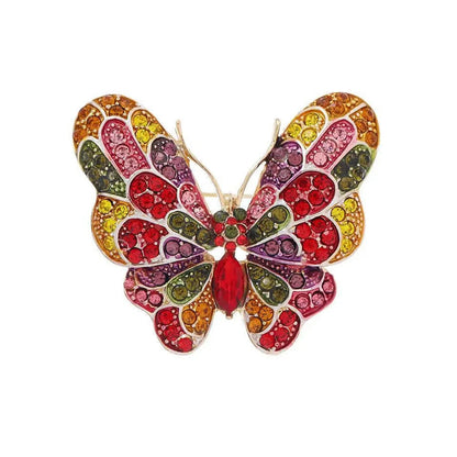 Retro Butterfly Imitation Pearl Alloy Rhinestone Women'S Brooches