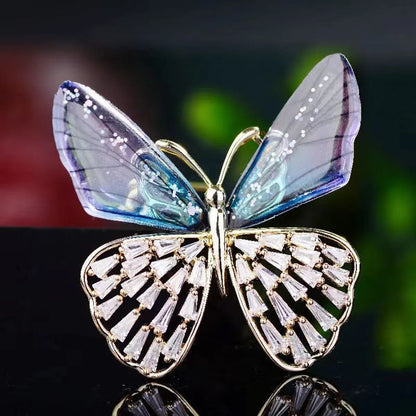 Retro Butterfly Imitation Pearl Alloy Rhinestone Women'S Brooches