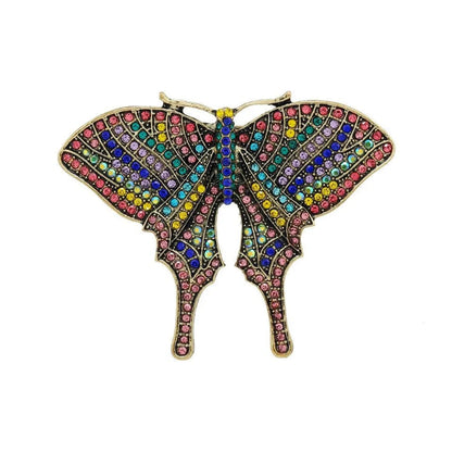 Retro Butterfly Imitation Pearl Alloy Rhinestone Women'S Brooches