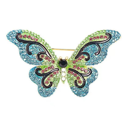 Retro Butterfly Imitation Pearl Alloy Rhinestone Women'S Brooches