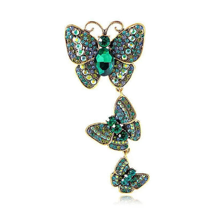 Retro Butterfly Imitation Pearl Alloy Rhinestone Women'S Brooches