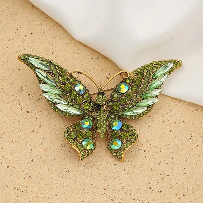 Retro Butterfly Imitation Pearl Alloy Rhinestone Women'S Brooches