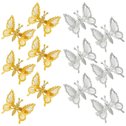 Retro Butterfly Metal Plating Hair Clip 1 Piece