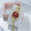 Retro Button Ring Women's Alloy Bracelet Watch Casual Fashion Quartz Round Dial