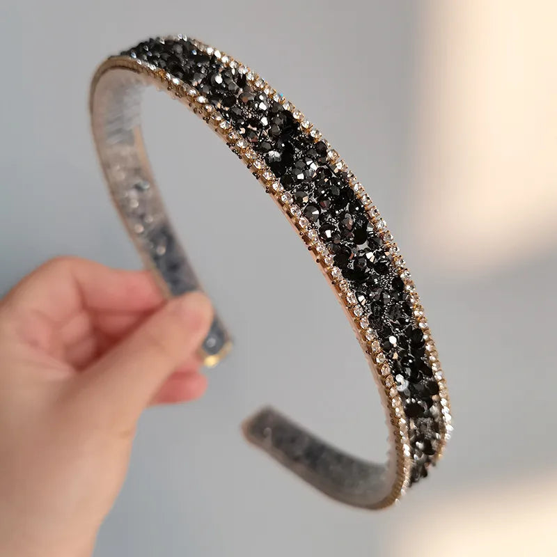 Women'S Retro C Shape Rhinestone Handmade Hair Band