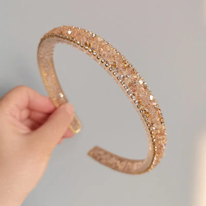 Women'S Retro C Shape Rhinestone Handmade Hair Band