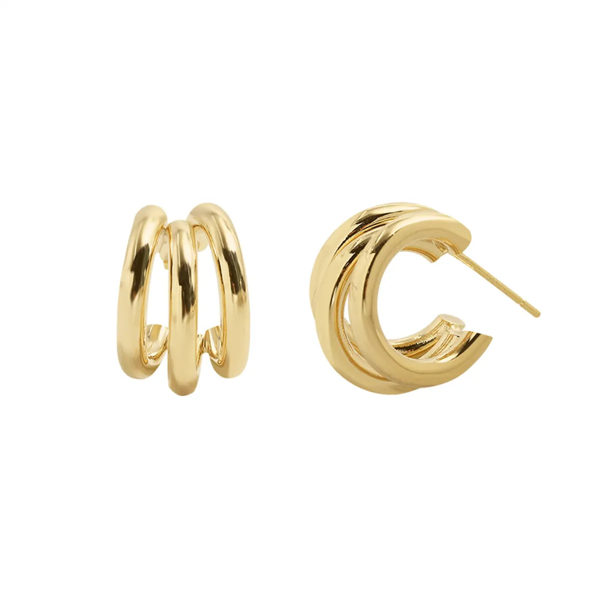 Retro C-shaped Multi-layer Earrings