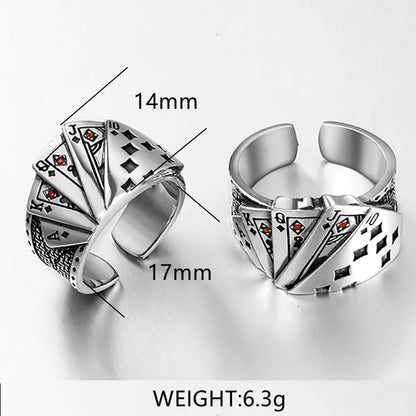 Retro Card Alloy Plating Artificial Diamond Unisex Open Ring