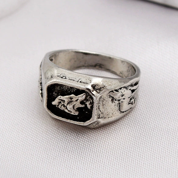 Retro Cartoon Animal Ring For Men And Unisex Wear Electroplated Alloy Character Jewelry Accessory