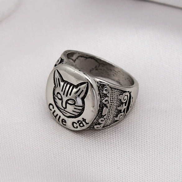 Retro Cartoon Animal Ring For Men And Unisex Wear Electroplated Alloy Character Jewelry Accessory