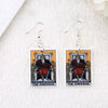 Retro Cartoon Character Card And Chess Style Resin Plastic Earrings For Unisex Fashion Jewelry