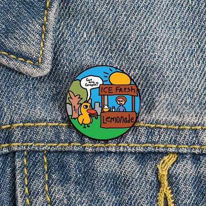 Retro Cartoon Character Mixed Materials Printing Unisex Brooches