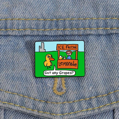 Retro Cartoon Character Mixed Materials Printing Unisex Brooches