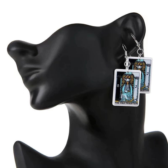 Retro Cartoon Character Resin Statement Earrings Exaggerated Unisex Plastic Ear Jewelry With A Bold Personality Style