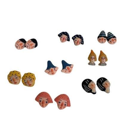 Retro Cartoon Figure Girl Stud Earrings Wholesale Nihaojewelry