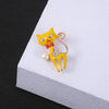 Retro Cat Butterfly Bird Metal Enamel Inlay Artificial Rhinestones Artificial Pearls Women'S Brooches