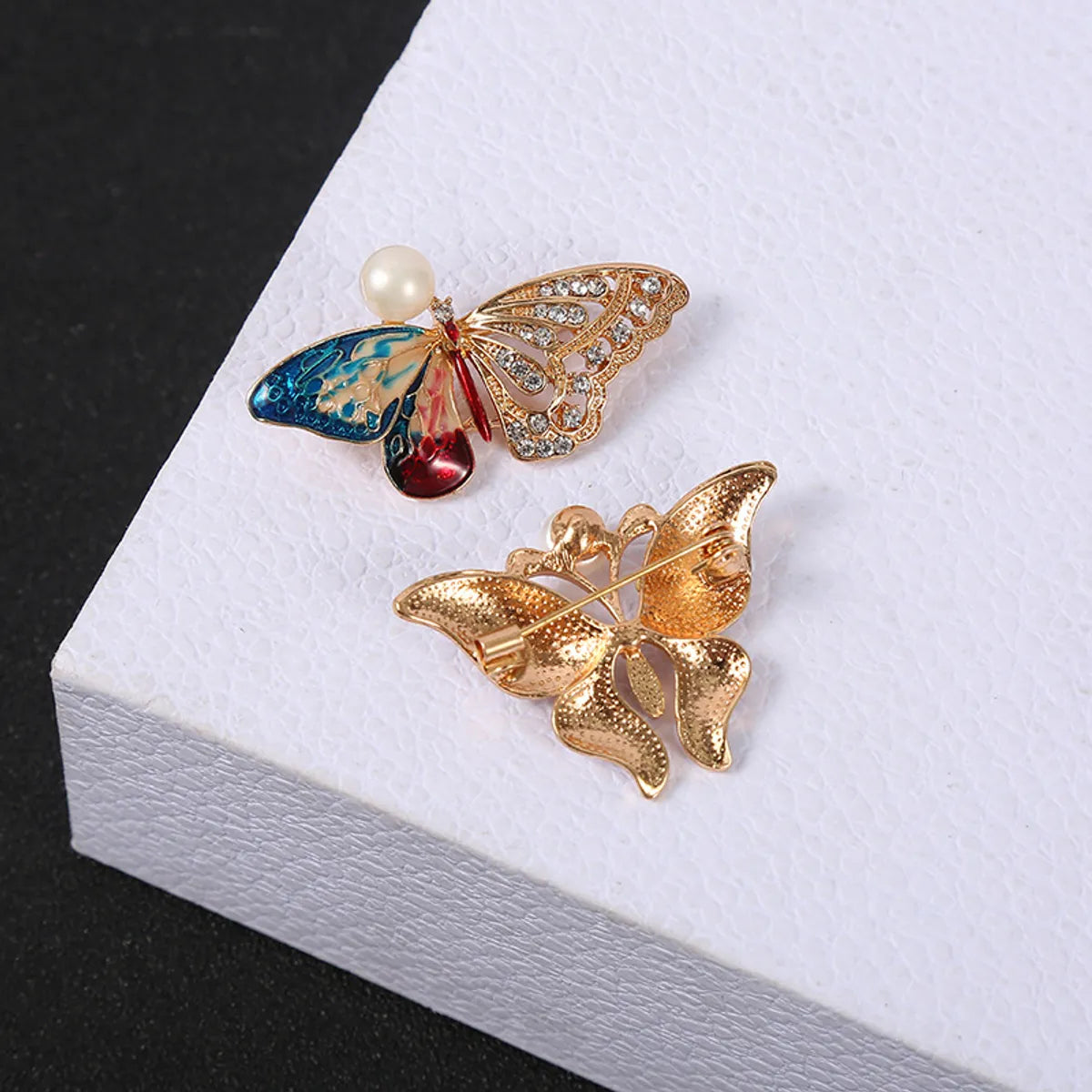 Retro Cat Butterfly Bird Metal Enamel Inlay Artificial Rhinestones Artificial Pearls Women'S Brooches