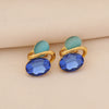 Retro Cat's Eye Geometric Stainless Steel Earrings With Electroplating