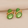 Retro Cat's Eye Geometric Stainless Steel Earrings With Electroplating