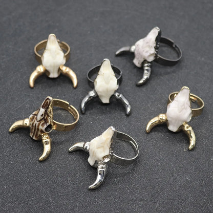 Retro Cattle Resin Unisex Open Ring 1 Piece