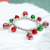Retro Christmas Jewelry Set Alloy Necklace And Bracelet With Color Bell Electroplated For Women