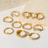 Retro Circle Stainless Steel Polishing Plating Zircon 18k Gold Plated Rings