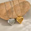 Retro Classic Heart Titanium Steel Necklace With Electroplating Pvd Vacuum Real Gold And Snake Bone Chain For Women