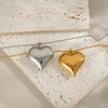 Retro Classic Heart Titanium Steel Necklace With Electroplating Pvd Vacuum Real Gold And Snake Bone Chain For Women