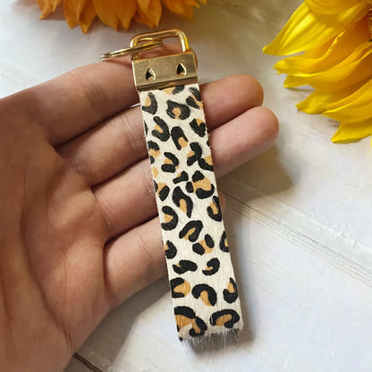 Retro Classic Style Cow Pattern Pu Leather Unisex Bag Pendant Keychain