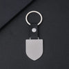 Retro Classic Style Customization Laser Engraving Shield 201 Stainless Steel Pu Leather Plating Unisex Bag Pendant Keychain