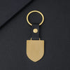 Retro Classic Style Customization Laser Engraving Shield 201 Stainless Steel Pu Leather Plating Unisex Bag Pendant Keychain