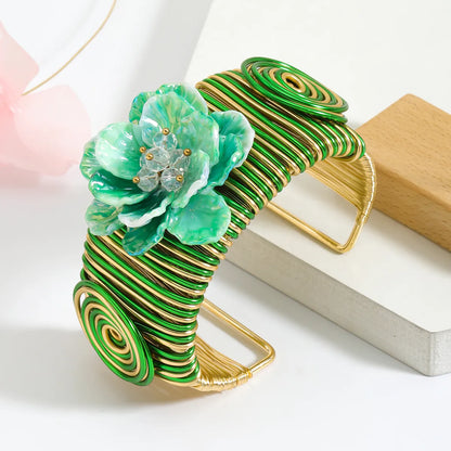 Retro Classic Style Flower Alloy Plating Women'S Bangle