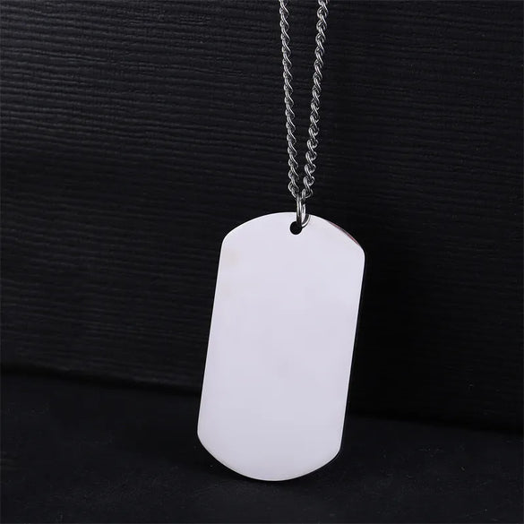 Retro Classic Style Geometric Customization Laser Engraving Titanium Steel Plating Men'S Pendant Necklace Men Pendant Necklaces