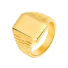 Retro Classic Style Geometric Customization Laser Engraving Titanium Steel Plating Men'S Rings Men Signet Rings