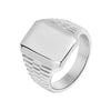 Retro Classic Style Geometric Customization Laser Engraving Titanium Steel Plating Men'S Rings Men Signet Rings