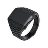Retro Classic Style Geometric Customization Laser Engraving Titanium Steel Plating Men'S Rings Men Signet Rings