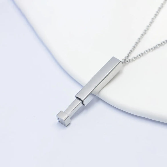 Retro Classic Style Geometric Customization Laser Engraving Titanium Steel Plating Unisex Pendant Necklace Men Pendant Necklaces