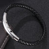 Retro Classic Style Geometric Pu Leather Titanium Steel Plating Unisex Bracelets Men Cord & Leather Bracelets
