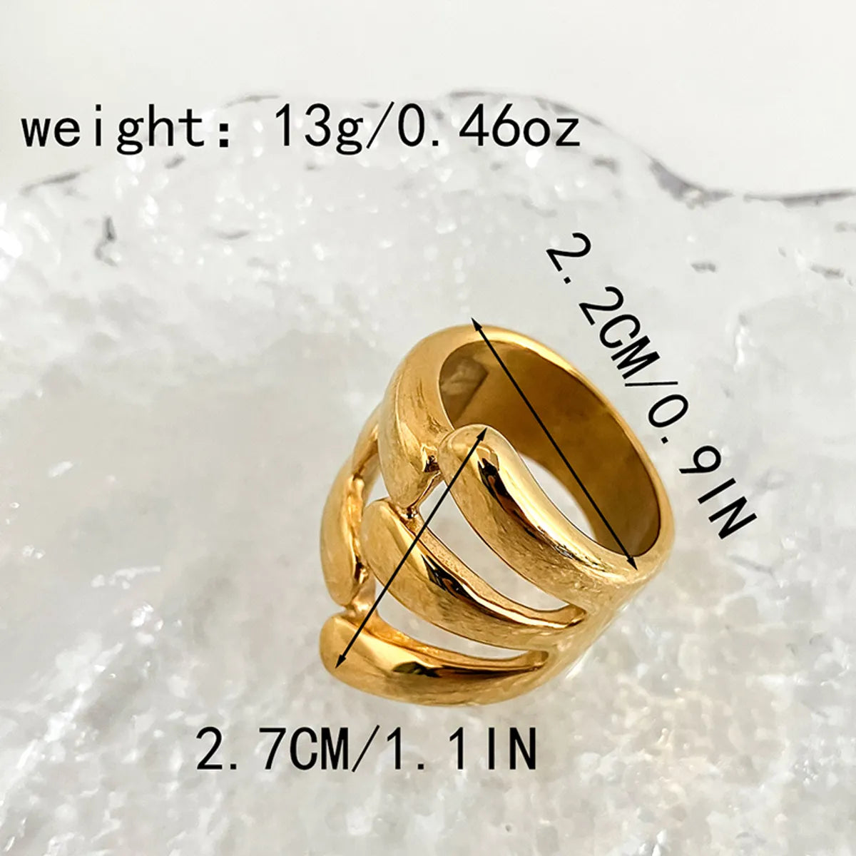 Retro Classic Style Geometric Water Droplets Stainless Steel Plating Open Rings