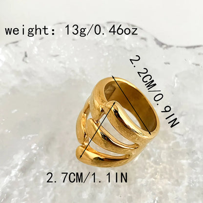 Retro Classic Style Geometric Water Droplets Stainless Steel Plating Open Rings