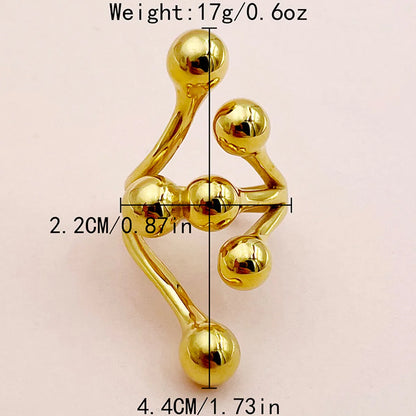 Retro Classic Style Geometric Water Droplets Stainless Steel Plating Open Rings