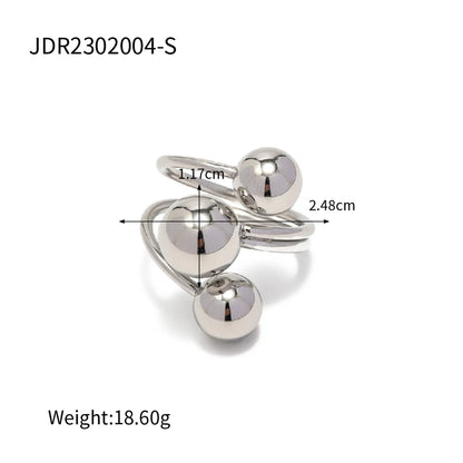 Wholesale Jewelry Retro Classic Style Oval Heart Shape Snake 304 Stainless Steel Zircon Inlay Rings