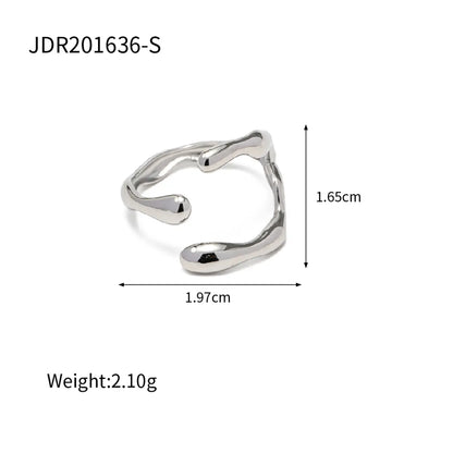 Wholesale Jewelry Retro Classic Style Oval Heart Shape Snake 304 Stainless Steel Zircon Inlay Rings