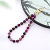 Retro Classic Style Round Alloy Natural Stone Polyester Beaded Bag Pendant Mobile Phone Chain Keychain