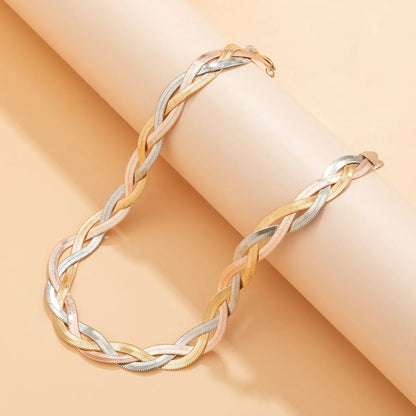 Retro Classic Style Twist Titanium Steel Plating Bracelets Necklace